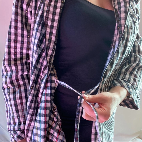 Pierre Cardin Multi-Colored Plaid Robe Medium - Picture 5 of 6